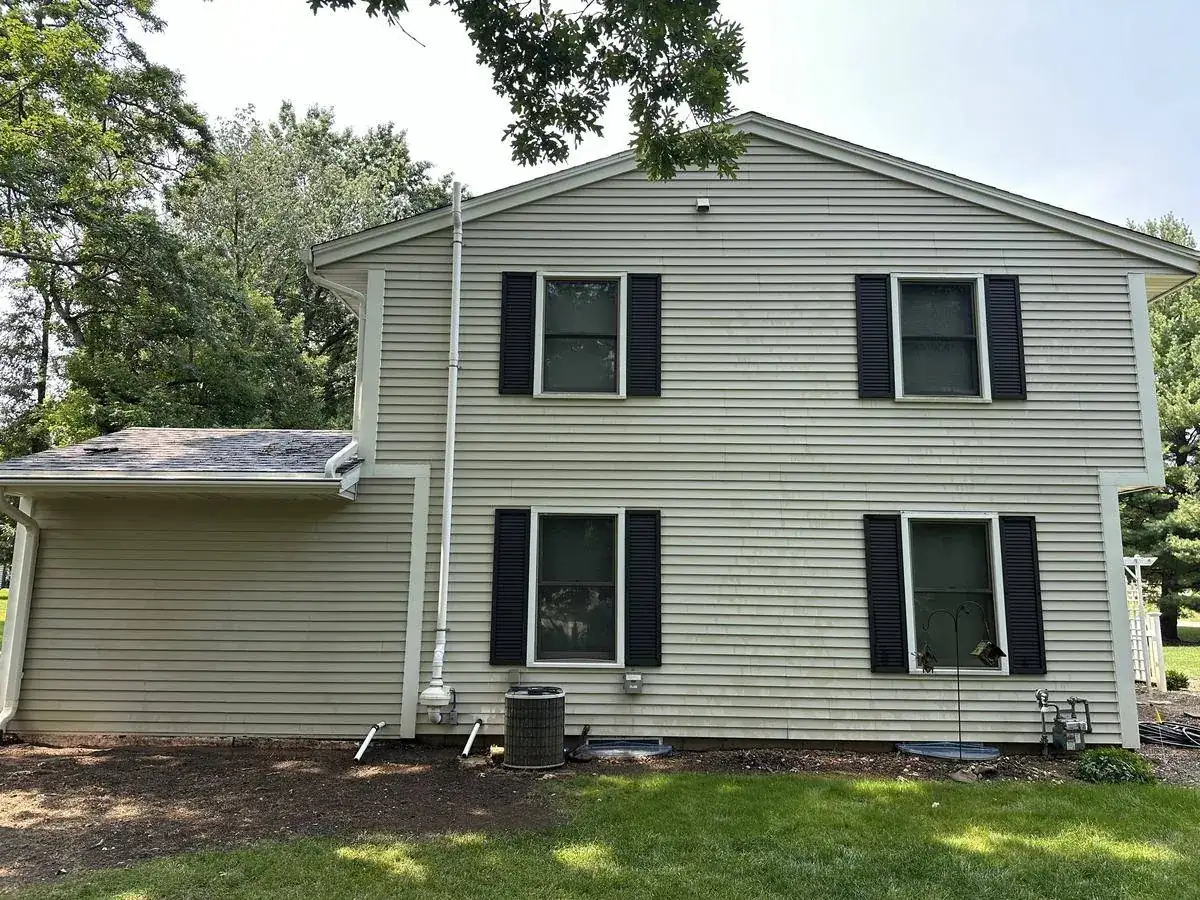 Rear elevation of the Delafield home clean after soft washing